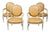 Set of Four French Louis XVI Style 1900s Oval Back Painted and Carved Armchairs For Sale