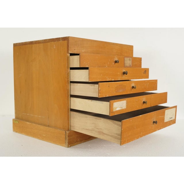 Mid 20th Century Vintage French J.M. Paillard Wood Art Supply Display Cabinet For Sale - Image 5 of 16