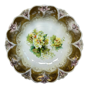 Antique R S Prussia Decorative Yellow Floral Porcelain Bowl