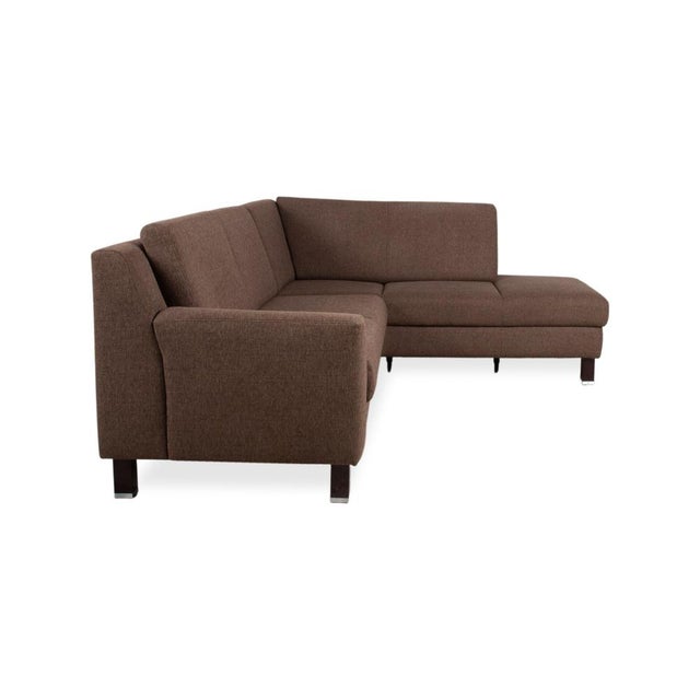 Flex Plus Fabric Corner Sofa in Brown with Manual Function by Ewald Schillig For Sale - Image 15 of 18
