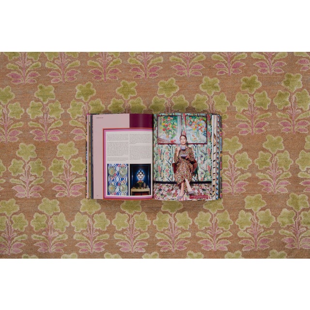 Contemporary Block Print Floral Wool Custom Rug by Rug & Kilim, India For Sale - Image 9 of 10