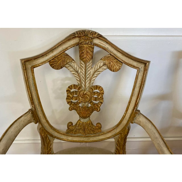 Early 20th Century Prince of Wales Style Arm Chairs - a Pair For Sale - Image 4 of 12