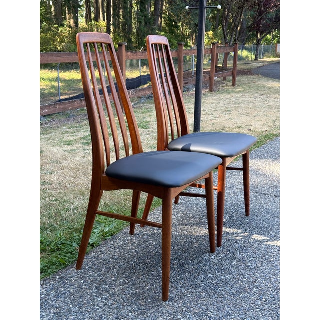 Mid-Century Modern 1960s Danish Modern Eva Chairs in Teak by Niels Koefoed, Set of 2 For Sale - Image 3 of 9