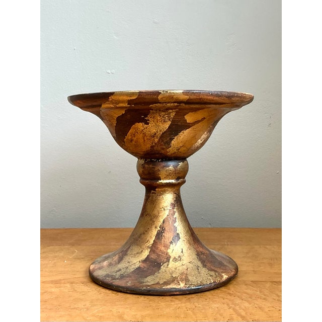 Vintage Gilt Striped Ceramic Pedestal For Sale - Image 12 of 12