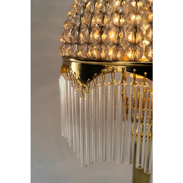 Art Deco Table Lamp with Cut Glass Shade and Glass Sticks, Vienna, Austria, 1920s For Sale - Image 9 of 18