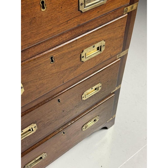 Campaign Chest of Drawers in Mahogany, 1800s For Sale - Image 12 of 18