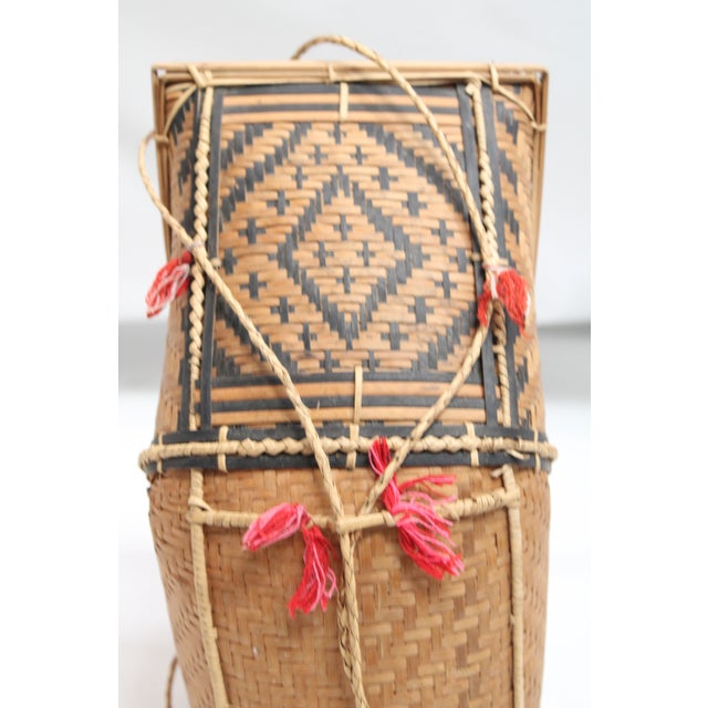 Wood Wicker Woven Basket B For Sale - Image 7 of 11