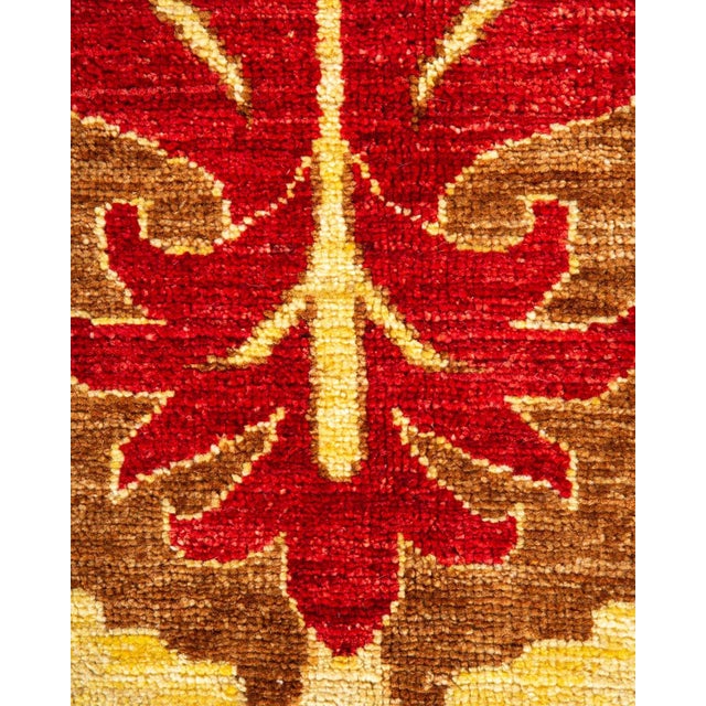 Contemporary Arts & Crafts Hand Knotted Area Rug, Yellow - 6' 1" x 8' 10" For Sale - Image 3 of 9