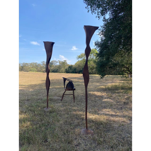 Welded Steel Sculptures (After Serra), a Pair For Sale - Image 10 of 18
