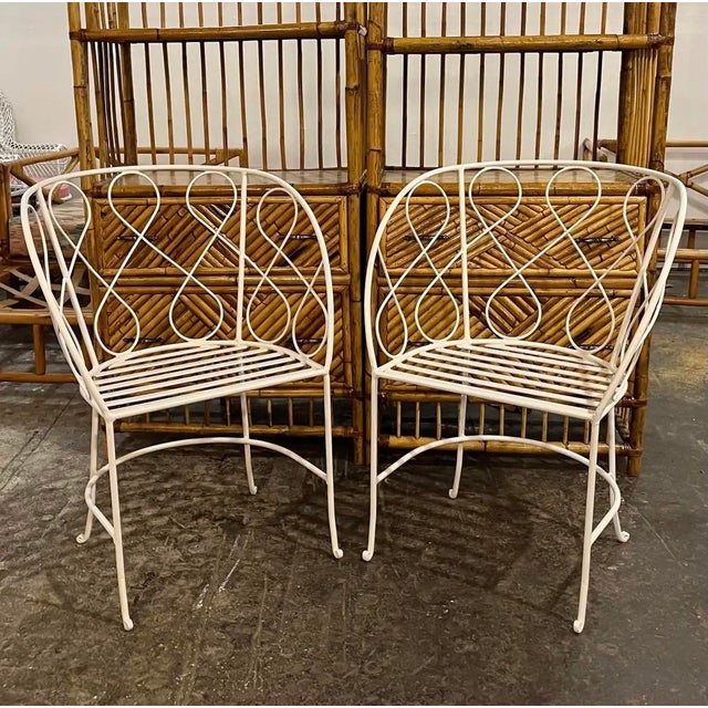 Mid 20th Century Vintage Mid Century Wrought Iron Loop Chairs- A Pair For Sale - Image 5 of 9