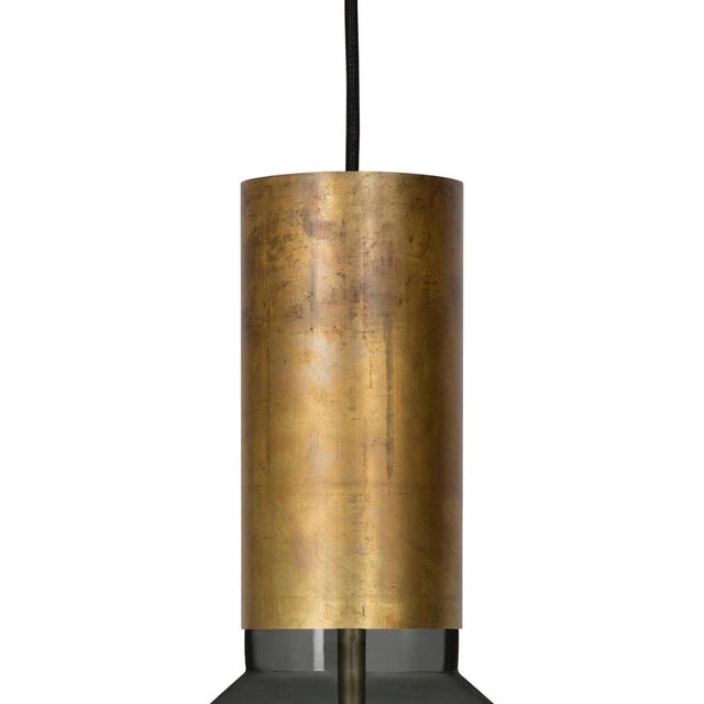Smoked Glass and Brass Fenomen Ceiling Lamp by Sabina Grubbeson for Konsthantverk For Sale - Image 3 of 7