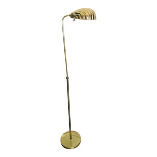 Vintage Adjustable Brass Clamshell Pharmacy Lamp For Sale