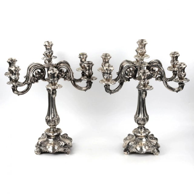 Metal Silver Candlesticks from Vercelli, Set of 2 For Sale - Image 7 of 7