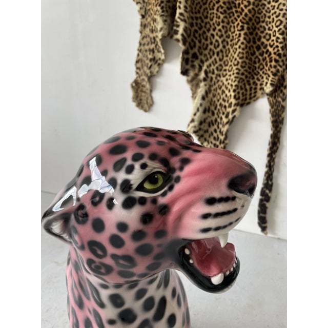 Green Vintage Italian Ceramic Tiger, 2010s For Sale - Image 8 of 10