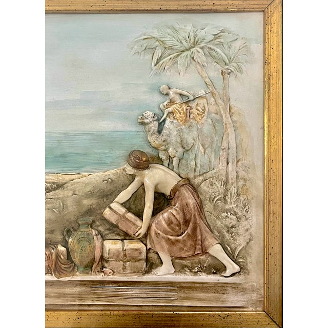 Early 20th Century Classical-Revival Grand Tour Bas-Relief in Original Giltwood Shadowbox Frame For Sale - Image 4 of 11