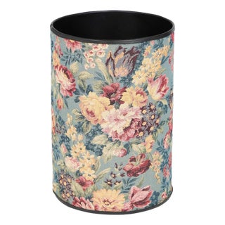 Aubusson Floral Tapestry Waste Bin For Sale