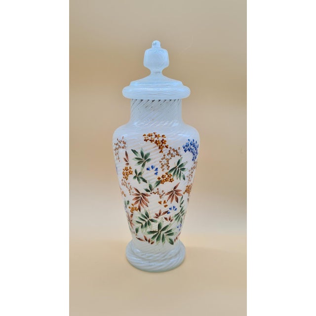 Green White Murano Glass Vase, Reticello,, Italy, 1960s. For Sale - Image 8 of 15