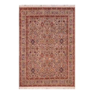 Shabby Chic Floral 1990's Pak-Persian Gray/Red Wool Rug - 8'1'' X 10'4'' For Sale