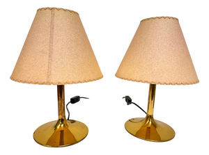 Mid-Century Brass Table Lamps attributed to Temde, 1970s, Set of 2