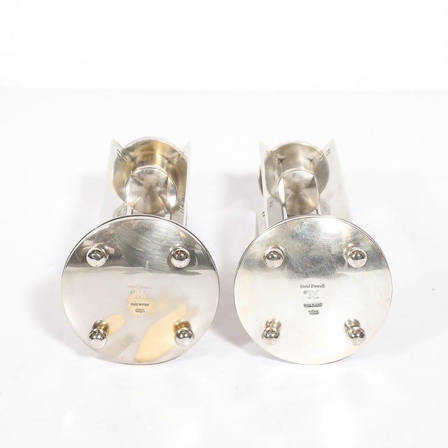 Pair of Modernist Signed Swid Powell Geometric Candlestick Holders For Sale - Image 15 of 18