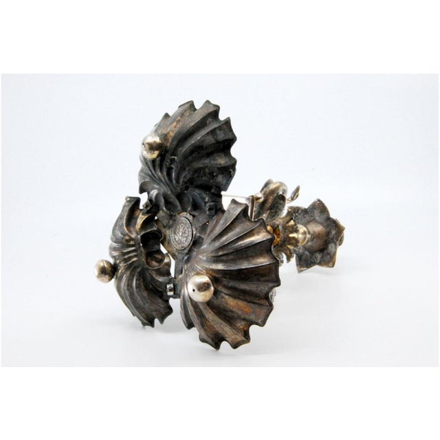 Silver Toothpick Holder with Three Shell-Shaped Holders For Sale - Image 4 of 12