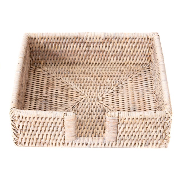 Boho Chic Artifacts Rattan Napkin Holder For Sale - Image 3 of 6