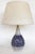 Navy Blue Mid-Century Cobalt Blue, White Ceramic Table Lamp, Lucite Base & Finial For Sale - Image 8 of 8