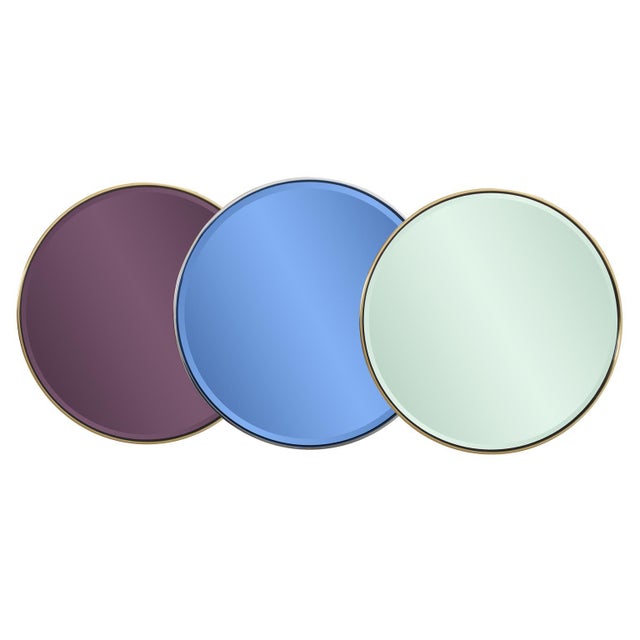 Green Broidy Round Mirror- Emerald Green For Sale - Image 8 of 9