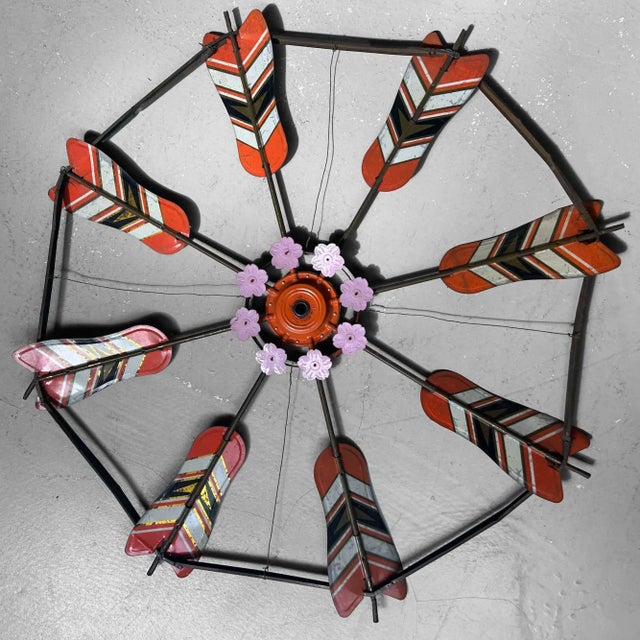 1950s Vintage Spinning Wheels Koinobori Matsuri Wall Decoration, Japan, 1950s, Set of 2 For Sale - Image 5 of 18