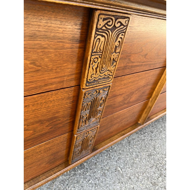 Bassett Mayan Dresser With Mirror For Sale - Image 6 of 12