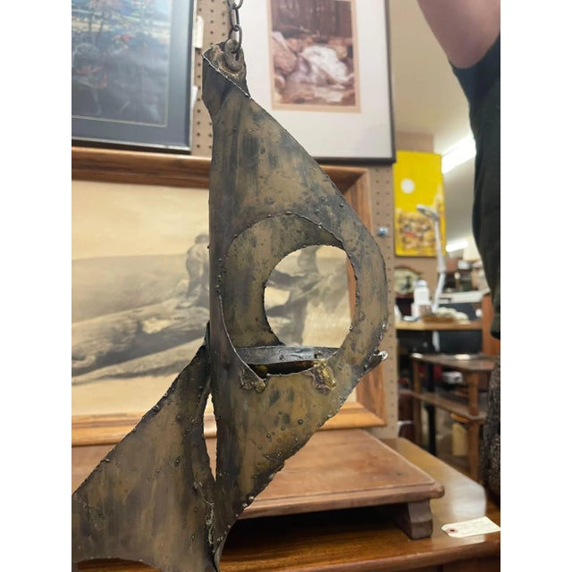 Metal Vintage Brutalist Style Decorative Wall Hanging For Sale - Image 7 of 7