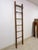Farmhouse Antique Wood Metal Library Ladder 7 Rung Rolling Bookcase Ladder 82" For Sale - Image 3 of 9