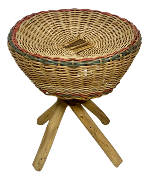 Vintage Rattan Stool, 1970s