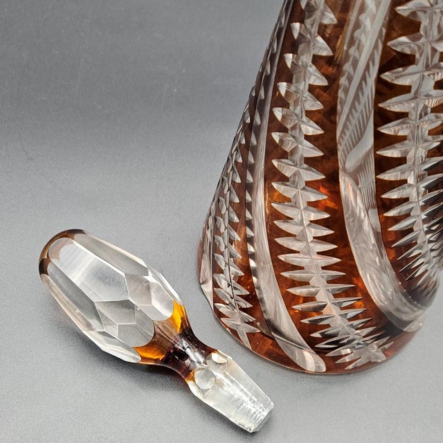 Vintage Cut Lead Crystal Liqueur Decanter, 1930s For Sale - Image 7 of 9