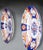 A colourful set of six late 19th century imari plates. with shaped edge and repeating opposing patterns with central...