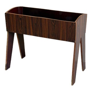 Danish Rosewood Planter Stand – Vintage Mid Century Modern Plant Holder For Sale