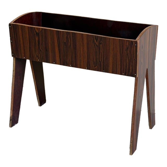 Danish Rosewood Planter Stand – Vintage Mid Century Modern Plant Holder For Sale