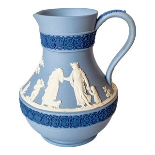 1980s Tricolor Wedgwood Jasperware Pitcher For Sale