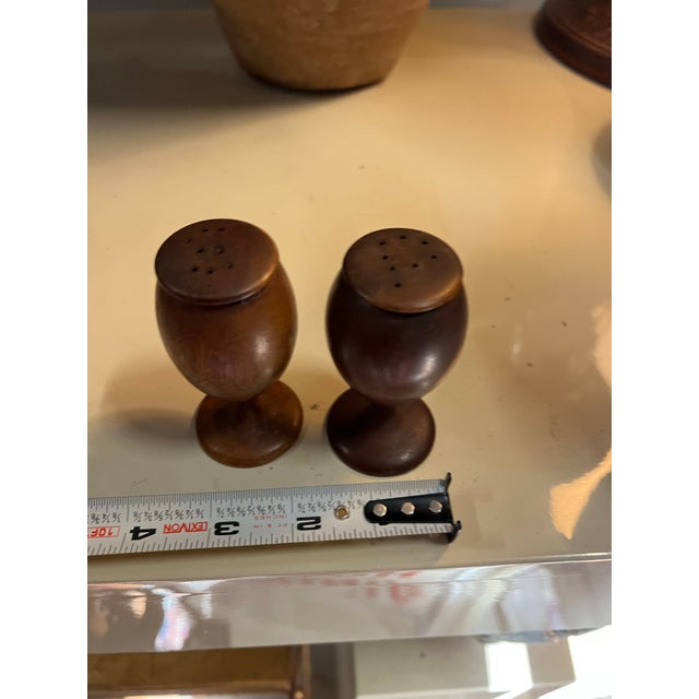 Brown 1970s Danish Style Wooden Salt and Pepper Shakers For Sale - Image 8 of 8