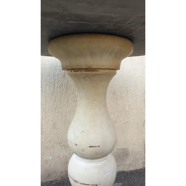 Marble Pedestal Table with Marquetry Tray, 1800s For Sale - Image 4 of 11