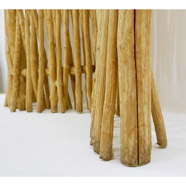 Decorative 3-Panels Room Divider in Wood Branches For Sale - Image 6 of 11