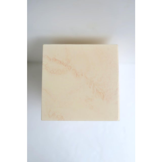 Pedestal Side Table Marble Look For Sale - Image 11 of 12