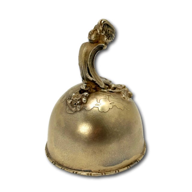 Fine Quality Antique American Victorian Rococo Style Gold Gilt Sterling Silver Dinner Bell Made by Gorham in 1897 For Sale - Image 10 of 12