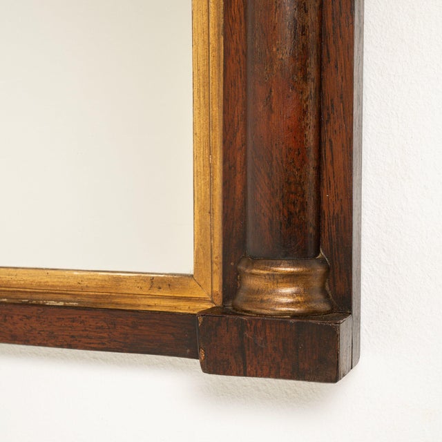 Wood 19th Century France Brown Wood Mirror For Sale - Image 7 of 8