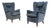 Danish Cabinetmaker, Lounge Chairs, Blue Velvet, Stained Wood, Denmark, 1950s For Sale