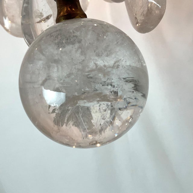 Vintage Greek Key Gold Leaf Metal Frame With All Natural Rock Crystals For Sale - Image 10 of 18