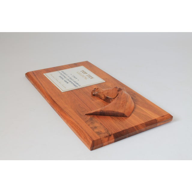 1969 Arabian Horse Show Walnut Wood Wall Plaque For Sale In Milwaukee - Image 6 of 8