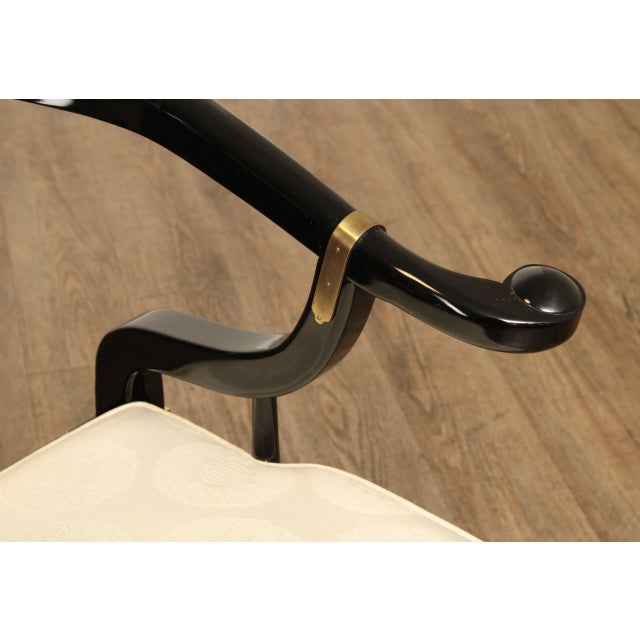 Chinoiserie Century Furniture 'Chin Hua' Black Lacquered Chinoiserie Armchair For Sale - Image 3 of 12