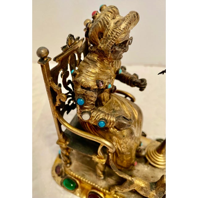 Late 19th Century Victorian Gem Set Gold Washed Figurine For Sale - Image 10 of 12