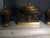 19th Century French Empire Gilt & Patinated Bronze on White Marble Encrier or Inkwell For Sale - Image 4 of 11
